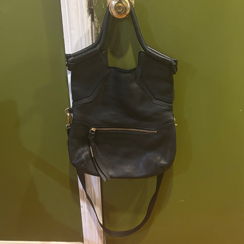 Foley + Corinna Black Leather Shoulder Bag